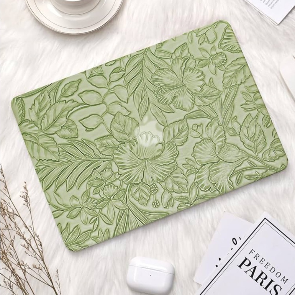 Floral Embossed Green Laptop case AIR 13